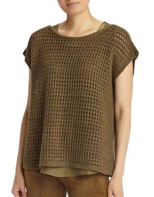 Lafayette 148 New York Open-knit Cashmere Sweater