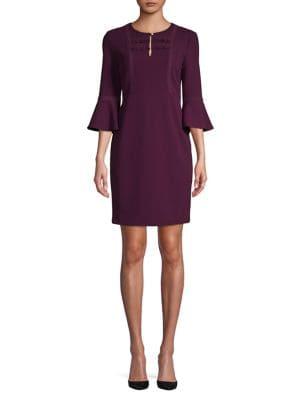 Ivanka Trump Ruffle Lace-trimmed Sheath Dress