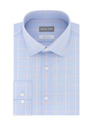 Michael Kors Checkered Long-sleeve Dress Shirt