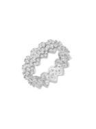 Lord & Taylor Rhodium-plated 925 Sterling Silver & Cubic Zirconia Wavy Pave Eternity Band Ring
