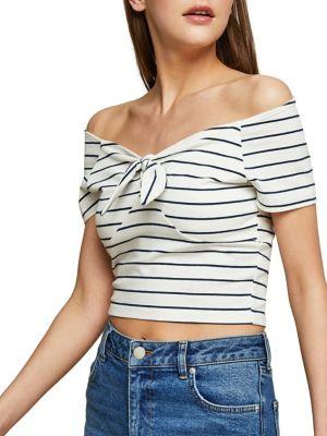 Miss Selfridge Stripe Bunny Tie Top