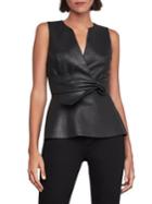 Bcbgmaxazria Knotted Faux Leather Top