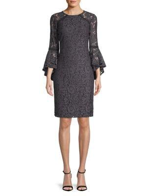 Calvin Klein Lace Bell-sleeve Sheath Dress