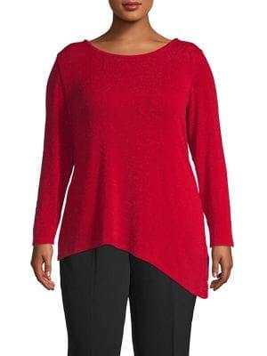 Calvin Klein Plus Asymmetrical-hem Top