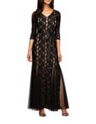 Alex Evenings Fit And Flare Lace Gown