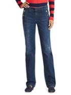 Lauren Ralph Lauren Petite Button-trimmed Straight Jeans