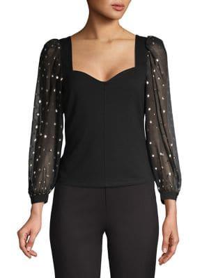 Highline Collective Sheer Bishop-sleeve Top