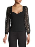 Highline Collective Sheer Bishop-sleeve Top