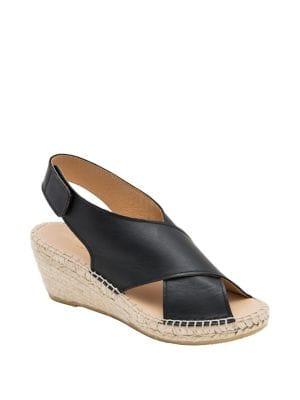 Andre Assous Florence Leather And Jute Wedge Espadrilles