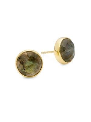 Argento Vivo Goldtone Stone Stud Earrings