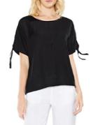 Two By Vince Camuto Drop Shoulder Lace-up Sleeves Tee