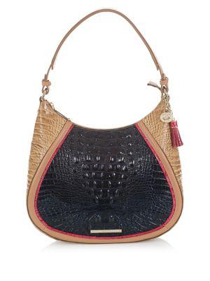 Brahmin Amira Embossed Leather Hobo Bag