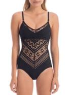 Robin Piccone One-piece Mitered Crochet Swimsuit