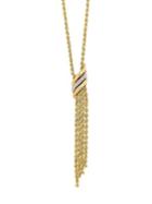 Lord & Taylor 14k Yellow Gold And Diamond Chain Tassel Necklace