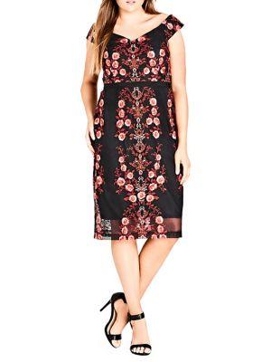 City Chic Plus Sweet Lolita Floral Printed Dress