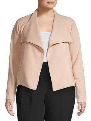 Calvin Klein Plus Chevron Open Front Jacket