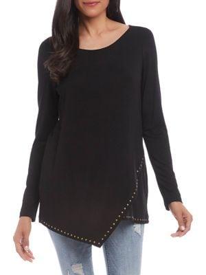 Karen Kane Studded Asymmetric-hem Top