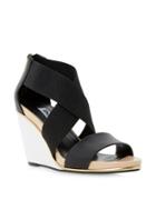 Dune London Kaye Crossover Strap Leather Wedge Sandals