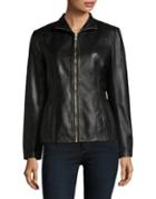 Cole Haan Leather Princess-seam Jacket