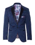 Paisley And Gray Slim-tailored Flocked Suit Jacket