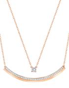 Swarovski Crystal & Rose Gold Two Layer Necklace