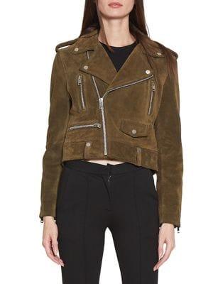 Walter Baker Darrin Cropped Suede Moto Jacket