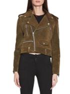 Walter Baker Darrin Cropped Suede Moto Jacket