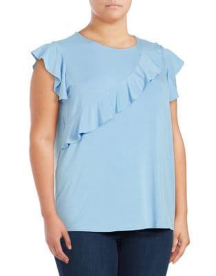 Context Plus Ruffle Cap Sleeve Blouse