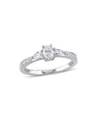 Sonatina 14k White Gold, Oval And Pear-cut Diamond 3-stone Vintage Engagement Ring