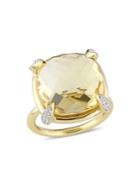 Sonatina 14k Yellow Gold, Citrine & White Sapphire Cocktail Ring