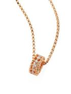 Roberto Coin Symphony Braided 0.22 Tcw Diamond & 18k Rose Gold Pendant Necklace