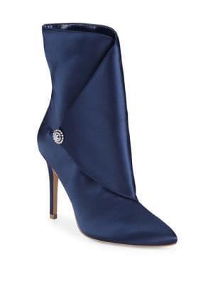 Charles By Charles David Pistol Stiletto Heeled Satin Boots
