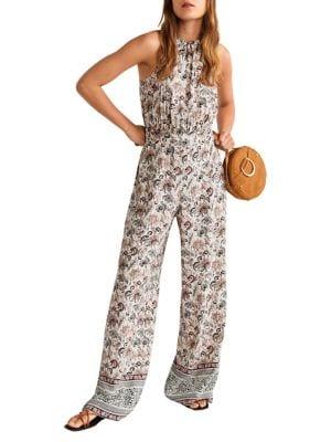 Mango Floral Halterneck Jumpsuit