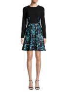 Donna Karan Printed Fit-&-flare Dress