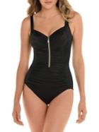 Miraclesuit So Riche Zip Code One-piece Swimsuit