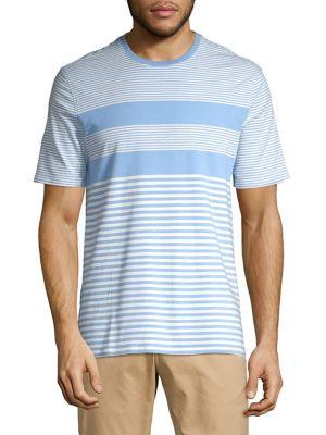 Black Brown Stripe-block Crewneck Tee