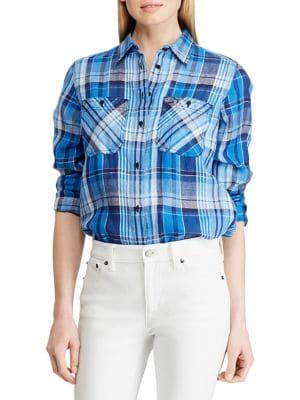 Lauren Ralph Lauren Plaid Linen Shirt