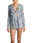 Design Lab Lord & Taylor Floral And Stripe Romper