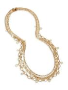 Miriam Haskell Beaded Mixed Layered Chain Necklace