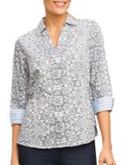Foxcroft Petite Abstract Printed Top