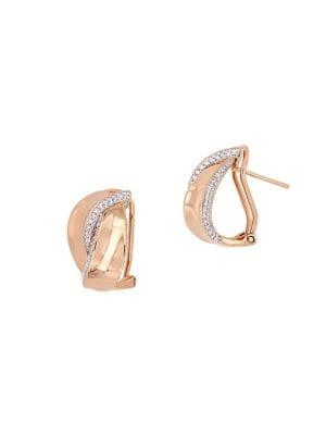 Sonatina 14k Rose Gold & Diamond Crossover Earrings