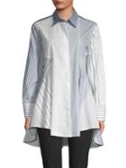 Donna Karan Pinstripe Cotton Trapeze Shirt