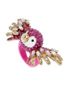 Betsey Johnson Tropical Punch Pave Crystals Parrot Ring