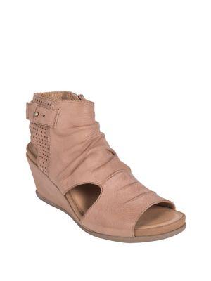 Earth Sweetpea Leather Wedge Sandals