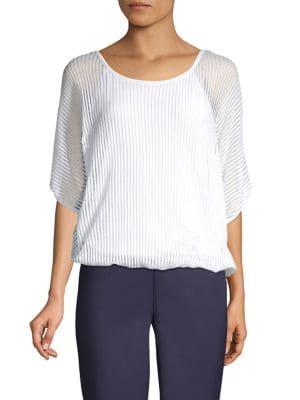 Bailey 44 Illusion-stripe Flutter Top
