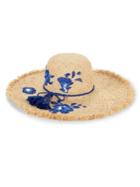 Kate Spade New York Embroidered Hibiscus Sun Hat