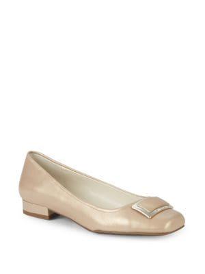 Anne Klein Ulla Leather Ballet Flats
