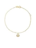 Lord & Taylor Diamond And 14k Yellow Gold Charm Bracelet