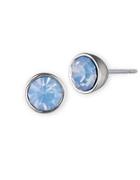 Lonna & Lilly Silvertone And Blue Stone Stud Earrings