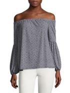 Michael Michael Kors Off-the-shoulder Graphic Top
